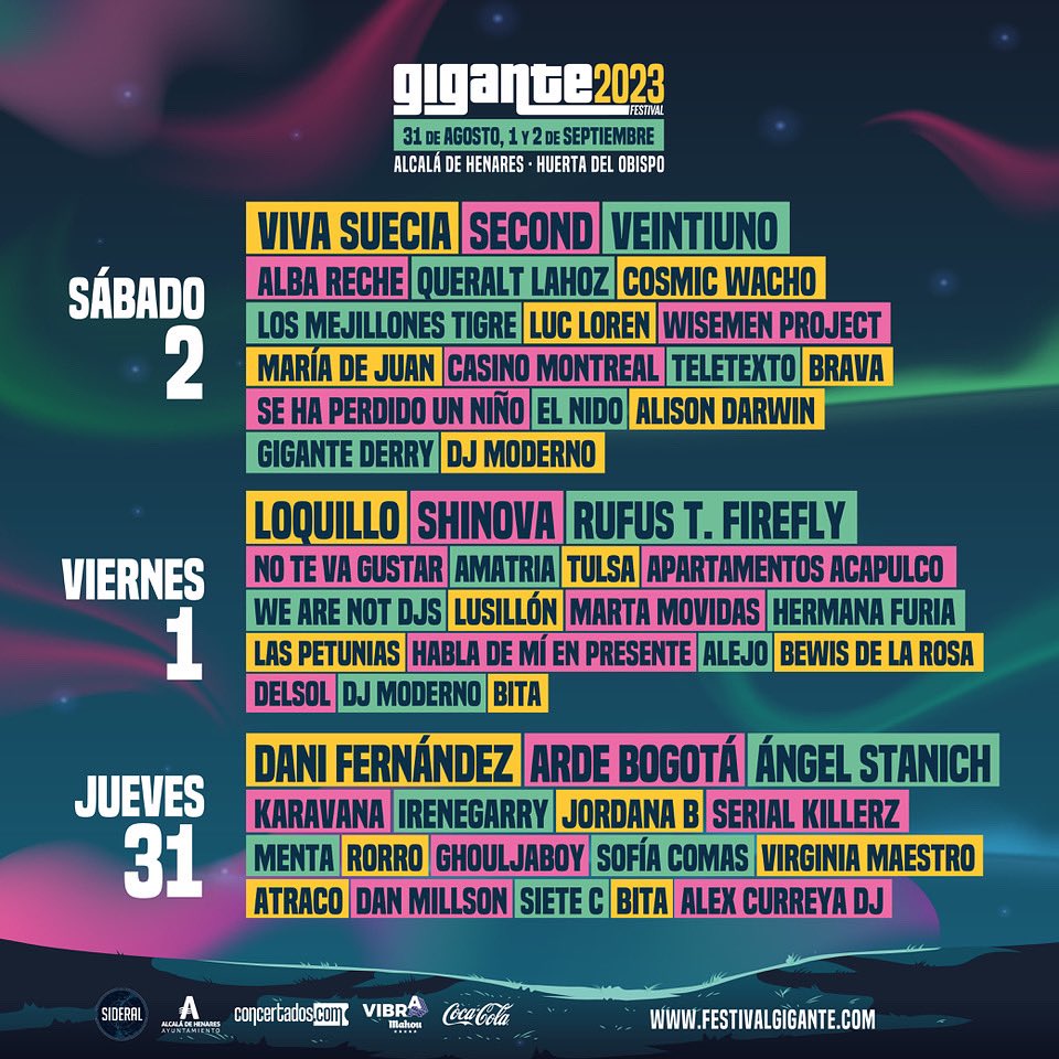 👁️‍🗨️ ENTRADAS DE DÍA 👁️‍🗨️

Para todxs lxs que nos habíais preguntado, aquí tenéis la distribución de artistas por días y aquí 👇🏼 el link de las entradas de día.
¡También podéis pillarnos abono para darlo todo el festi entero!

concertados.com/evento/festiva…