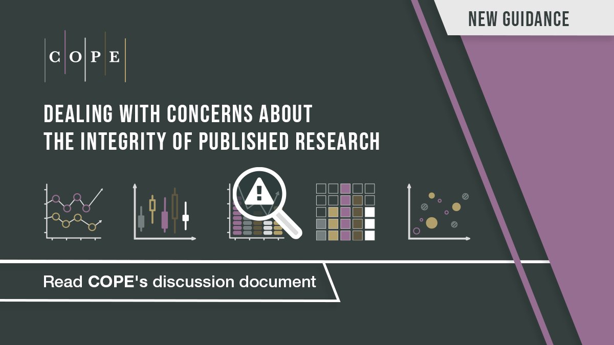 C0PE's tweet photo. NEW GUIDANCE
Dealing with concerns about the integrity of research:
*How concerns are reported to editors
*How concerns should be responded to
*Multiple concerns to the same journal from one person
*Issues raised across multiple journals. 
https://t.co/H1dMg54ZC9 https://t.co/Ygqdx25RZQ
