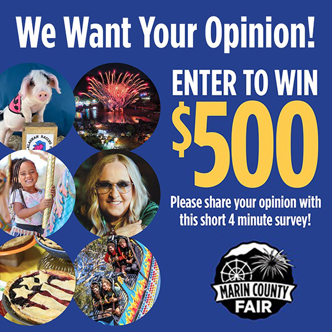 📢 Calling all fairgoers! Help us make the next Marin County Fair even better by participating in our survey and letting us know about your fair experience. We want to hear from YOU! Take our quick survey here: digivey.net/?sac=9615879202
