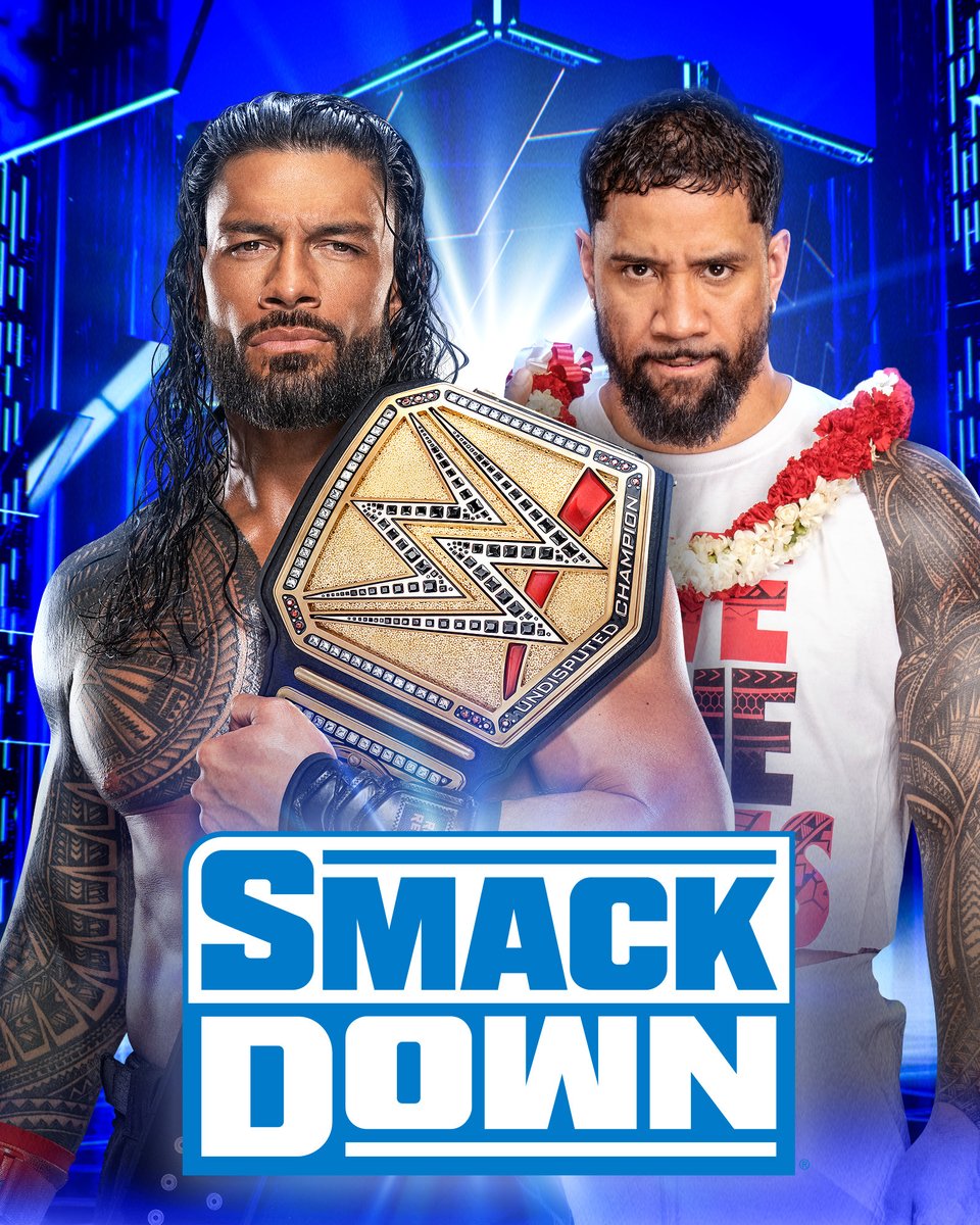 WWE's tweet photo. #SmackDown comes to @FS1 tomorrow night!
8E | 5P

@WWERomanReigns returns for the #SummerSlam Rules of Engagement with Jey @WWEUsos 

@reymysterio vs. @WWESheamus vs. @CGrimesWWE vs. @RealLAKnight in the #USTitle Invitational

And much more! https://t.co/PqRTc9VJO3