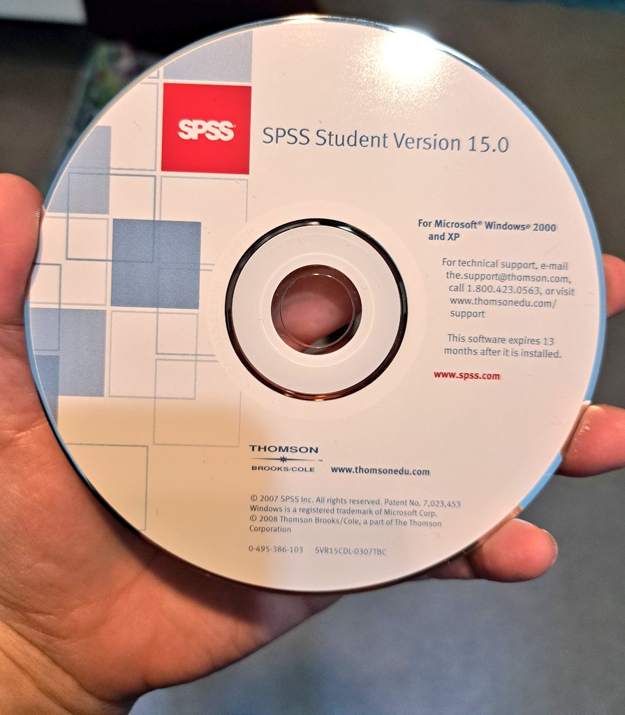 Cleaning out stuff at my parents house and found my first copy of SPSS! I think I will bring it back and show my student another relic of the old days in psych (like I do with physical journals!).