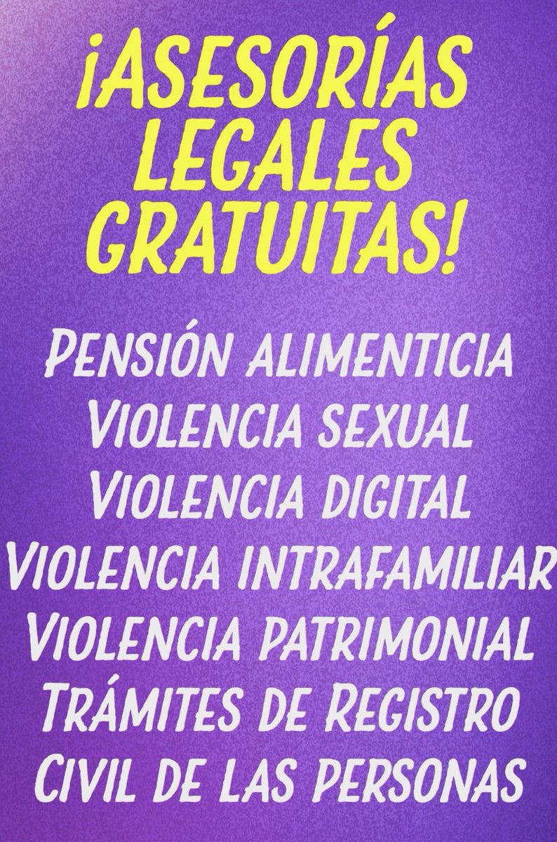 Asesorías legales gratuitas 💜⚖️