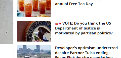 programwitch's tweet image. I forgot that Sinclair owns @OKCFOX  and @KTULNews. It explains the right-wing polls that keep showing up on their websites. Local news has been good on their websites, no complaints towards either staff.  It&apos;s a shame corporate editorial reflects so poorly on them.