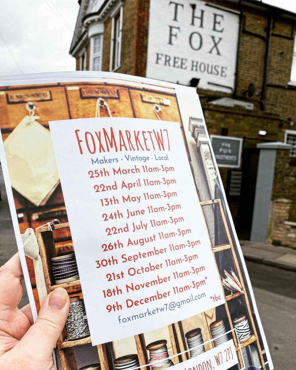 FoxMarketW7's tweet photo. Not long ‘til market day! Find us at The Fox pub in Hanwell this Saturday, 11am-3pm 🦊

#shopsmall #indieretail #shoplocal https://t.co/jMJn9eJUdR