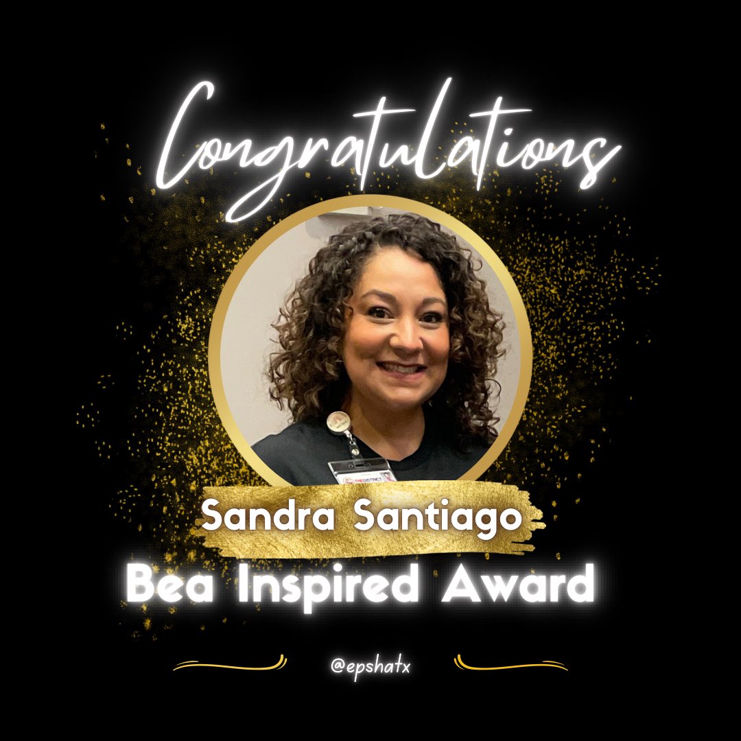 epsha_tx's tweet photo. Congratulations to the 2023 Bea Inspired Award Recipient Sandra Santiago! #beainspired #epshatx #slp #speechtherapy #vom #voiceofthemountins #scholarship https://t.co/SNcwgNkHV9