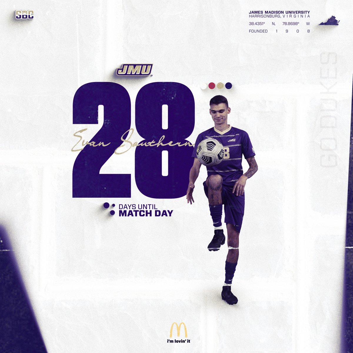 JMUMSoccer's tweet photo. 𝟐𝟖 𝐝𝐚𝐲𝐬 𝐮𝐧𝐭𝐢𝐥 𝐦𝐚𝐭𝐜𝐡 𝐝𝐚𝐲 ⏳

Four weeks to go until we are back in front of JMU Nation!

#GoDukes https://t.co/389x799UAs