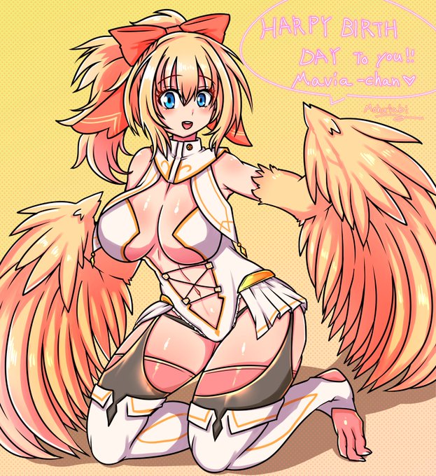 マヴィアちゃん‼(@LucastreMavia)
お誕生日おめでとう～🍰🎊 
#maviART 