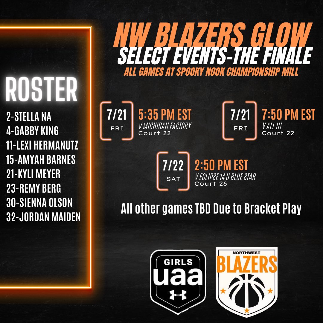 Starting tomorrow, Lightning and Glow will be taking on Ohio. Lightning will be in the GUAA Rise Finals, while Glow will be in Select Events-The Finale.  Both teams will be playing at Spooky Nook Championship Mill.