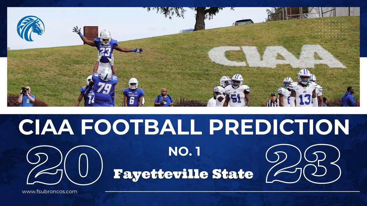 Defending @CIAAForLife Football Champs @FSUBroncos predicted No. 1 in Preseason Poll - fsubroncos.com/news/2023/7/20…