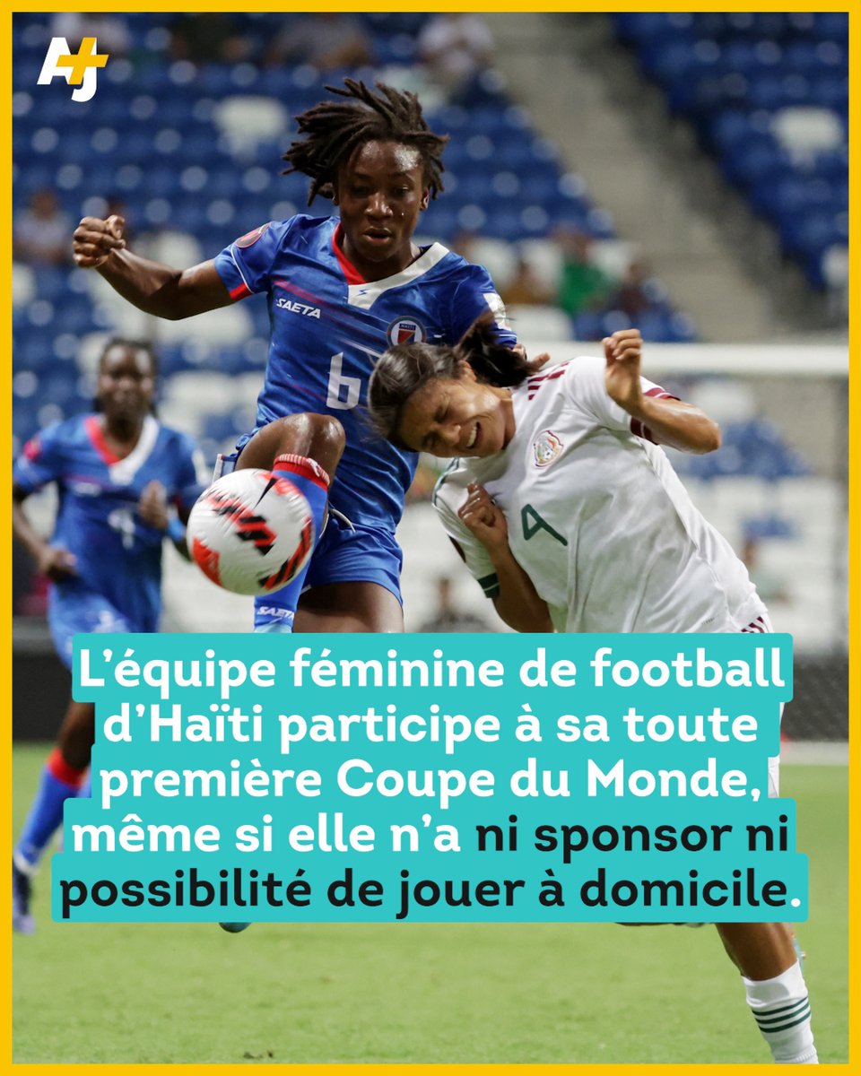 ajplusfrancais's tweet photo. Haïti entre dans l’Histoire en participant pour la première fois à la Coupe du Monde féminine de football.

Melchie Dumornay, 19 ans, a mené l’équipe en marquant deux buts contre le Chili lors d’un match éliminatoire en février. La compétition a commencé le jeudi 20 juillet. https://t.co/7ervwPD5aD