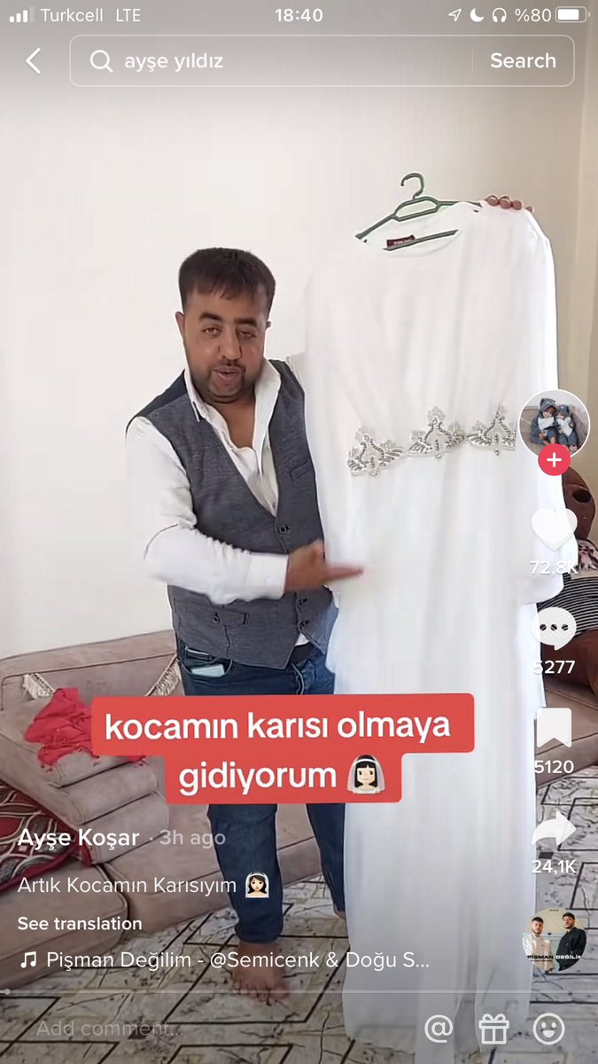 18 yaşında bir kadın, 2 çocuğu var. “Size müjdem var” diyip durduğu şey 18 yaşına girdiği için resmi nikah yapabilecek olmalarıymış. Şu zamana kadar bunları izleyen, gülen, pohpohlayan herkesin allah belasını versin gerçekten. Meşrulaştırdığınız şey bu tebrik ederim.