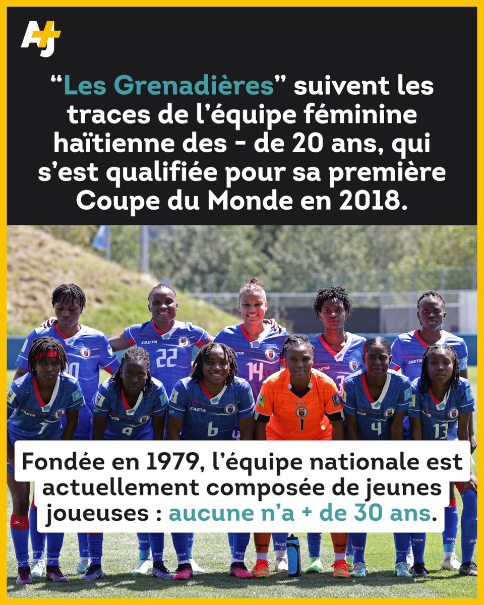 ajplusfrancais's tweet photo. Haïti entre dans l’Histoire en participant pour la première fois à la Coupe du Monde féminine de football.

Melchie Dumornay, 19 ans, a mené l’équipe en marquant deux buts contre le Chili lors d’un match éliminatoire en février. La compétition a commencé le jeudi 20 juillet. https://t.co/7ervwPD5aD