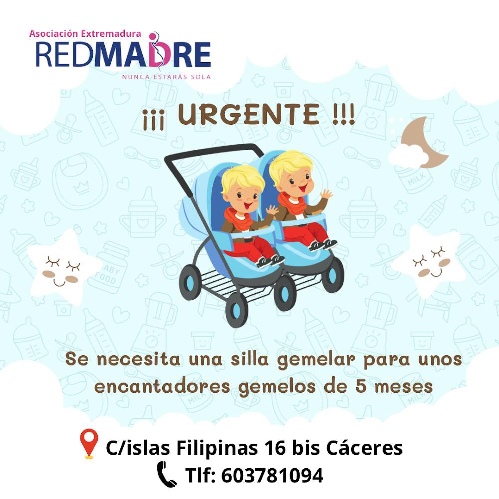 ¡Os necesitamos! Por favor, si alguien cuenta con una silla gemelar, estaríamos encantadas de poder dársela a una mamá que los necesita para sus gemelos de 5 meses. 
RT para llegar a más gente, por favor. Cualquier duda, por MD.