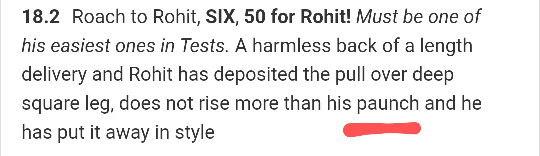 His 'paunch'? No reason to get personal @cricbuzz #RohitSharma𓃵 #INDvsWI #CricketTwitter