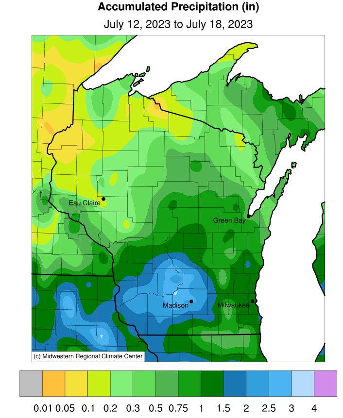 Rain over the past week fell where it was needed most, but drought continues. Deficits over the past 3 months are 6 to 10 inches, highest in southwest Wisconsin. #wiwx