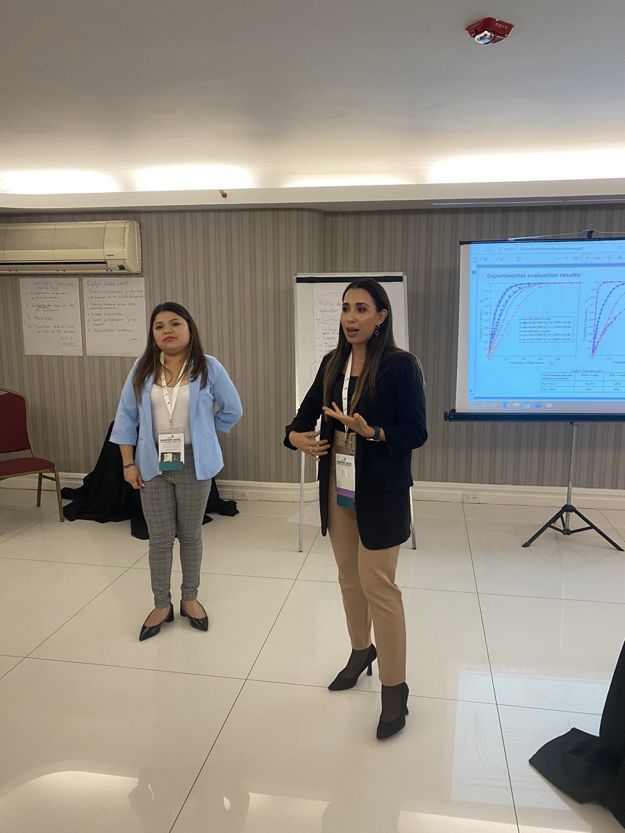 ITSIAS1's tweet photo. Los estudiantes Lissette Peña y Omar Sánchez junto a sus asesores @ysaez22 y @ecollado07 , miembros ITSIAS, presentando sus avances de trabajos de tesis en LACCEI 2023 @UTPAzuero @UTPInvestiga @CemcitAip @senacyt @SNI_Panama https://t.co/WPmCbSCqLc