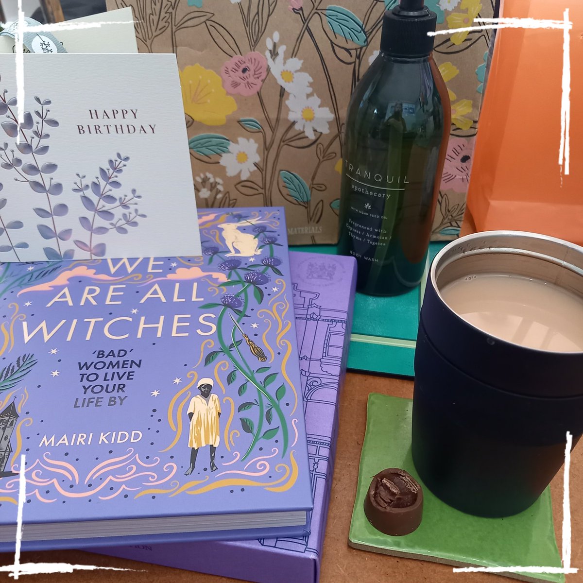 Coffee ✅️ Chocolates ✅ Brilliant new book by @Nighneag I'm about to get stuck into ️✅️ Whilst listening to the fabulous album from @healandharrow inspired by the stories I'm about to read ✅️