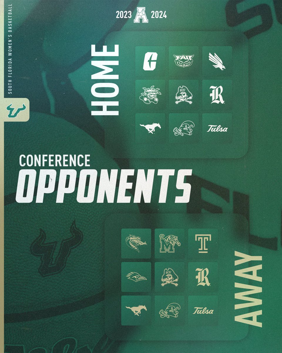 We've got our home &amp; away <a href="/American_Conf/">The American</a> matchups for 2023-24  🤩

*Dates and times will be announced at a later date*

#HornsUp🤘 | #RunWithUs

🔗gobulls.co/AACMatrix