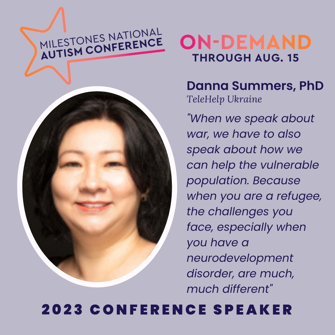 milestonesorg's tweet photo. War is especially cruel to individuals with disabilities. Dr. Danna Summers with TeleHelp Ukraine explains the significant challenges for autistic refugees.
Watch this session now, on-demand, through August 15th. Visit https://t.co/1lHc9ckDia. 

#mnac2023 #ukraine #ukrainewar https://t.co/ltdLlu9dUD