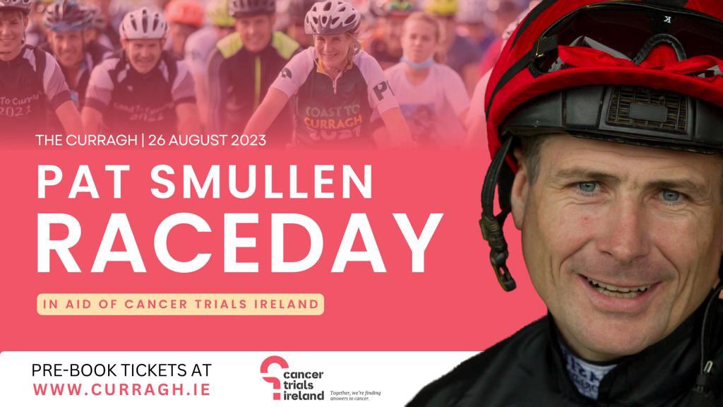 This year, the Pat Smullen Race Day will include the Pat Smullen Cancer Trials Ireland charity race.The Curragh Racecourse are looking for expressions of interest from 10 to 15 riders who would like to take part in the race. Please contact charityrace@curragh.ie to find out more