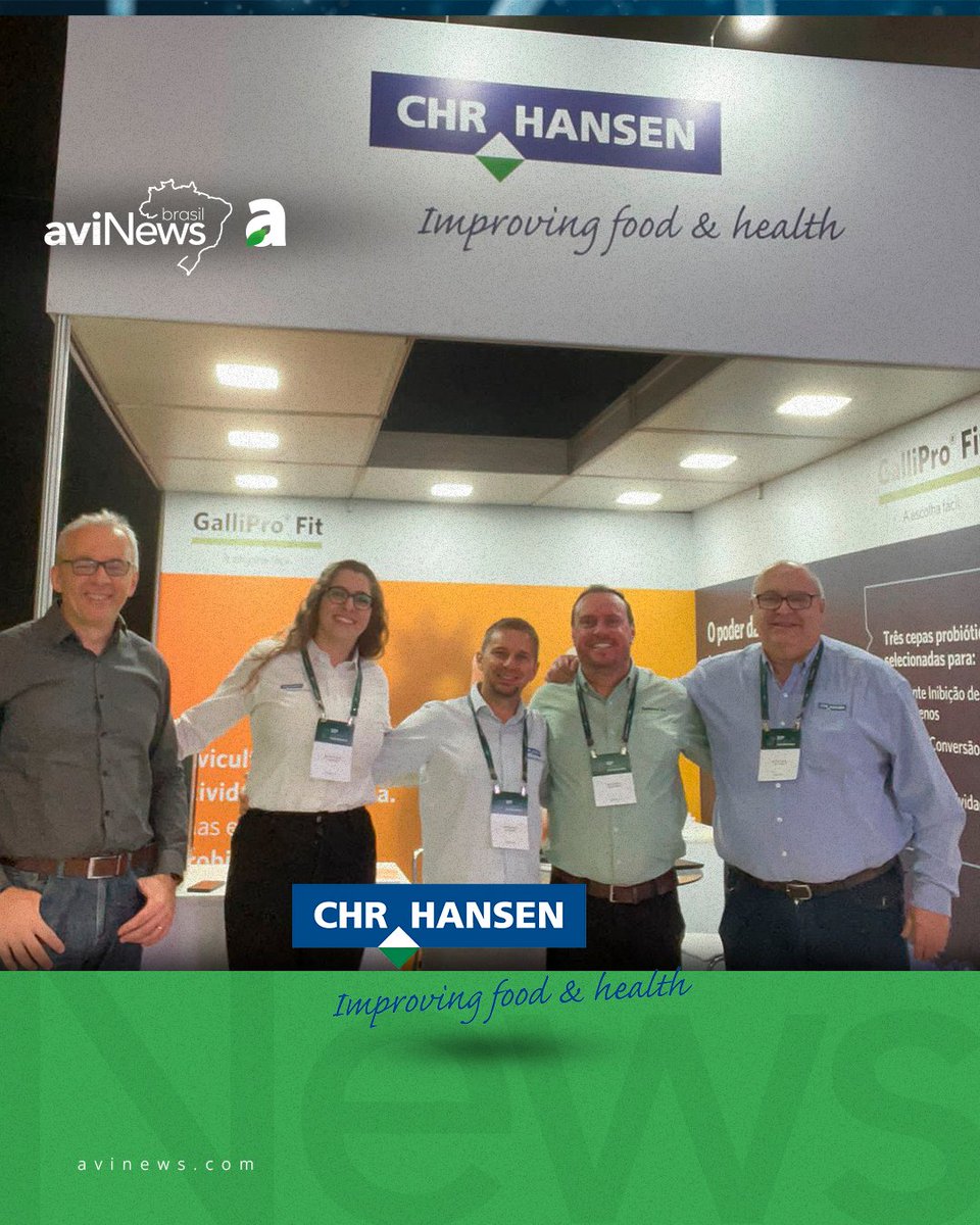 aviNEWS_Brasil's tweet photo. O sucesso da #avicultura moderna ganhou ainda mais impulso com a presença da #CHRHansen no 10º Encontro #Unifrango. A empresa reforça a importância dos eventos promovidos pela entidade para o desenvolvimento da cadeia produtiva #avícola. 

A #CHRHansen levou para o evento o #GalliProFit, seu primeiro probiótico triplo para aves que combina três diferentes estirpes em um único produto endereçado a alguns dos principais desafios enfrentados hoje pelos avicultores. 

#avicultura #aviculturabr #avinewsbrasil #chrhansen #Galliprofit #unifrango #probióticos #eusouavozdoagro
