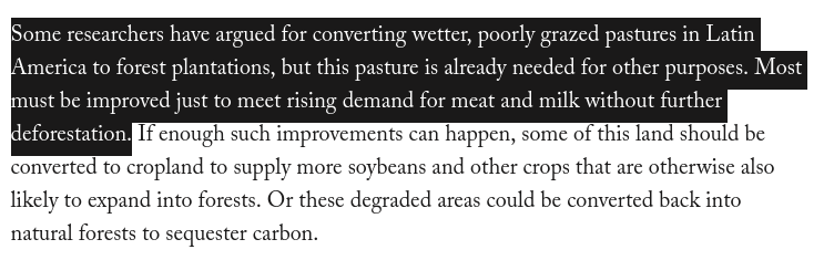 SamuelP99483470's tweet photo. @TSearchinger You close with this: "The world has a fixed quantity of land; people should be working hard  and creatively not to expand, but rather to reduce their footprint on  it."

...yet you view increasing meat and milk production as a hard requirement. Seems contradictory! https://t.co/xtW4eNJ4kj