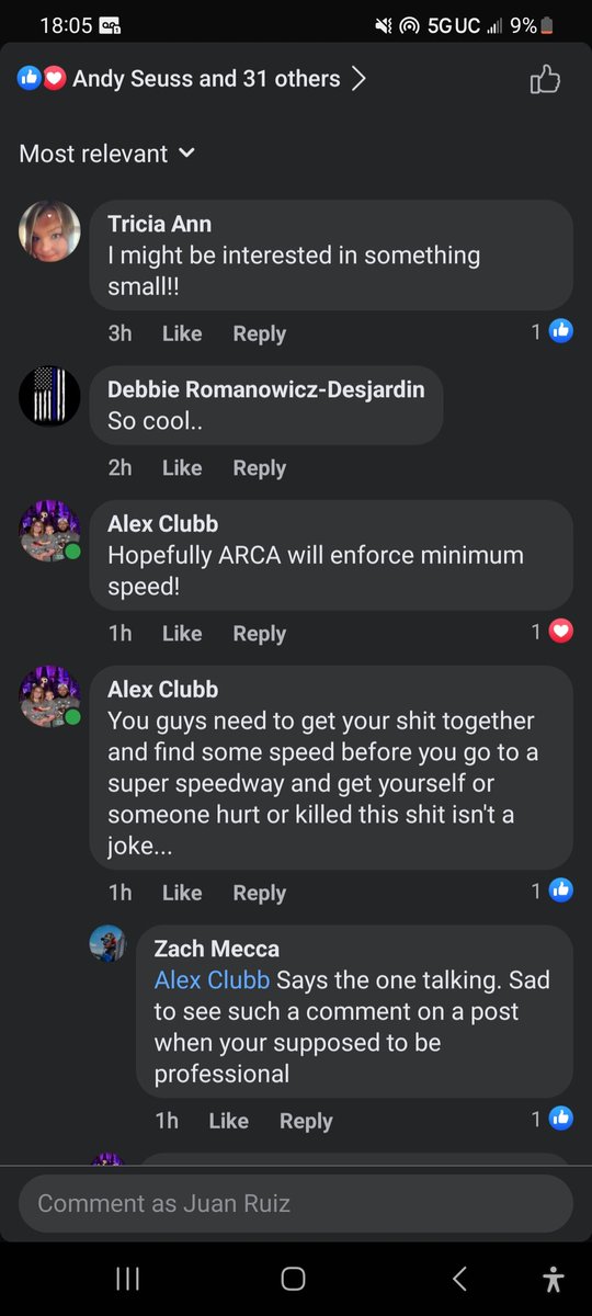 Looks like Alex Clubb was going at Tim Goulet last night, and I'm gonna ...