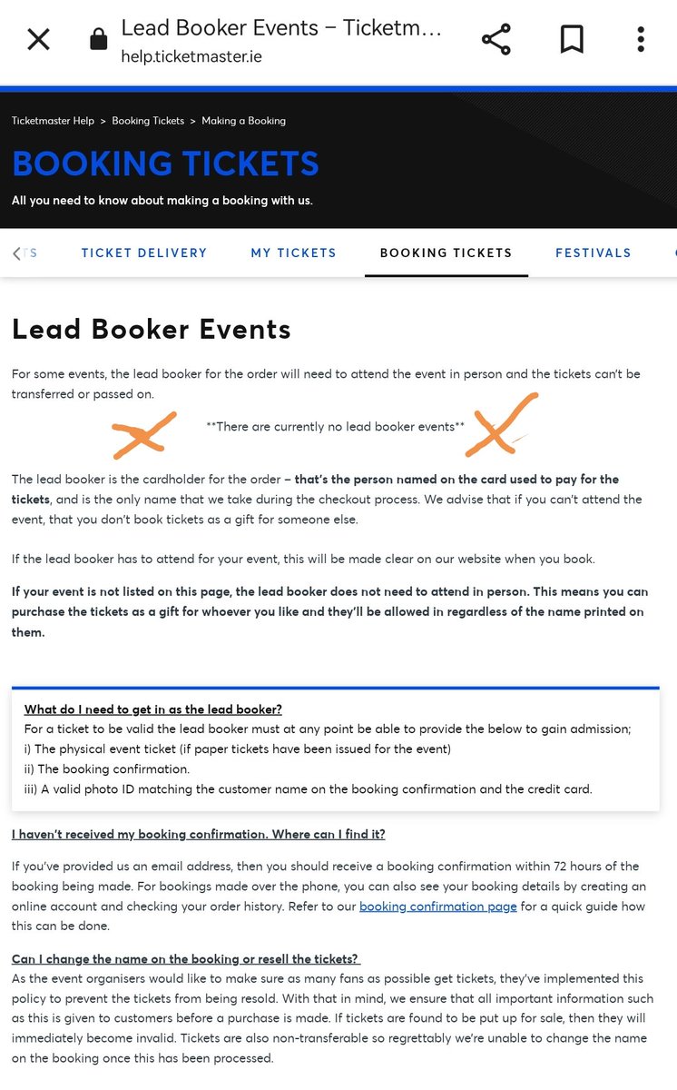andrea_115's tweet photo. @TMIrelandHelp Are the Dublin Taylor Swift concerts 'lead booker' events or not? your website says there are 'currently no lead booker events' but there is confusion as the UK ticketmaster site changed their status post ticket purchases and now the UK concerts are. https://t.co/eaf0hbMW4g