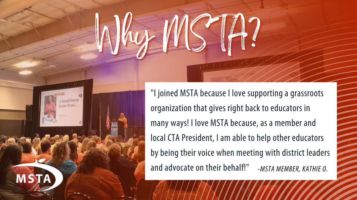 MSTA's tweet photo. MSTA thrives on the dedication and support of educators like YOU! By getting involved, you can directly impact the lives of fellow educators &amp; students in your area. Whether you're experienced or just starting your journey, your voice matters. Learn more: https://t.co/KvxJ07rkl6 https://t.co/RlBM55yV09