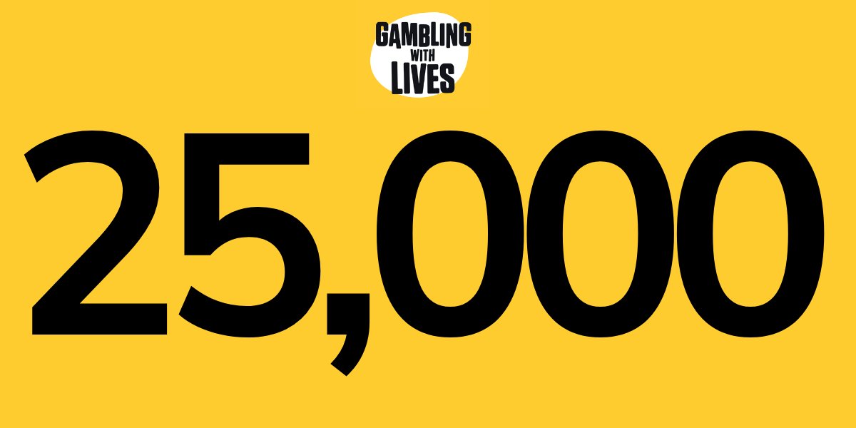 GambleWithLives's tweet photo. 25,000 people have already signed our petition, calling on all UK broadcasters to stop advertising gambling!

Add your name &amp; help us get to 50,000 👇

https://t.co/OQX92HDBGc https://t.co/HiL4bNLw4L