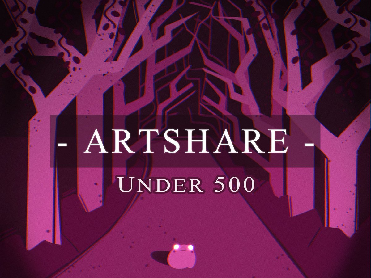 🐸 ARTSHARE UNDER 500 🐸 ✨ introduce yourself and show your art! (NO NSFW) ✨ RT for visibility! ✨ support other artists! 🚫 NO N/Ftees nor A I i'll be retweeting as much as i can! all artists over 500, please help us to support smaller artists! more info below, please read!