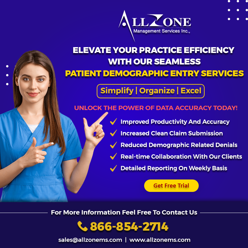 Allzone_Online's tweet photo. Simplify your patient registration process with our reliable and secure #demographicentry services. Focus on providing #qualitycare while we handle the paperwork.
Learn more at https://t.co/M2oQ3YdqVd
#healthcareproviders #patientservices #medicalbillingservices #AllzoneMS https://t.co/EjeyhJyopw