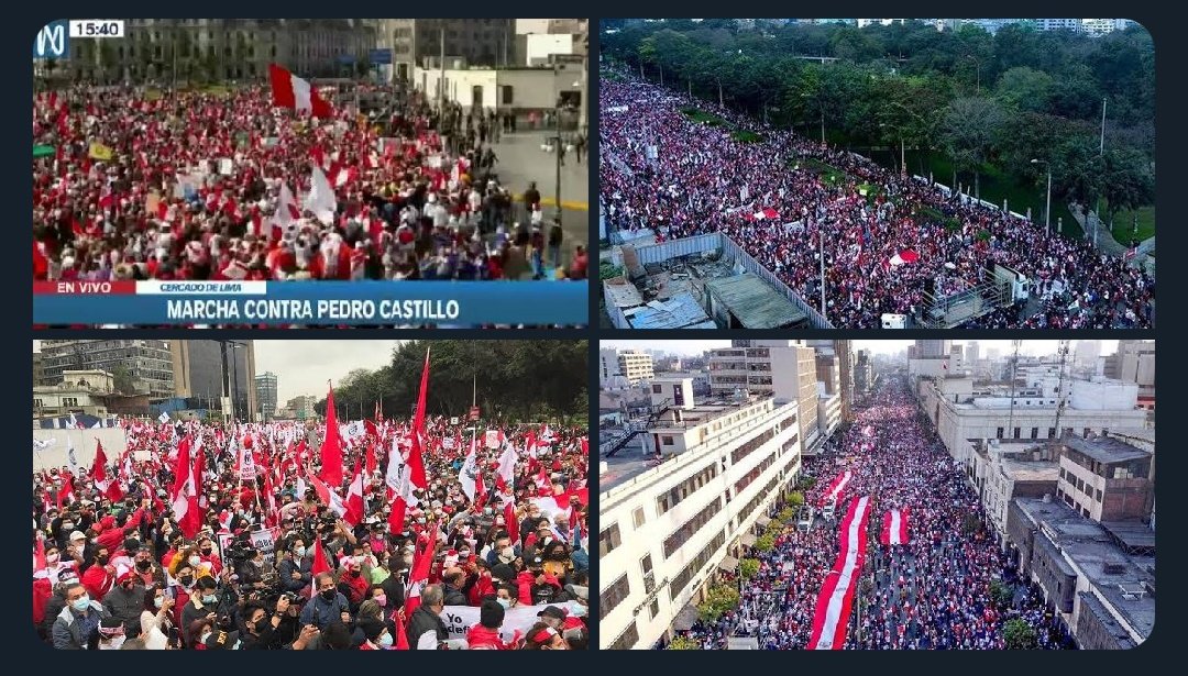 <a href="/laencerronaperu/">La Encerrona</a> "Disdi dis mil viinti"  🤭
Cada marcha contra la izquierda que hubo entre 2021 y 2022 fue más que la toma del aguadito o la marcha por Vizcarra juntas.
No solo Lima: TODO el Perú los odia rojetes!