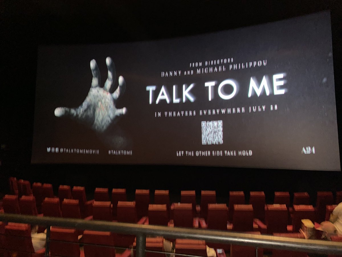 Herbie3k's tweet photo. Was lucky enough to see #TalktoMe last night at Twin Cities AMC @A24  &amp; @BDisgusting advanced screening! It was a packed theater. Got in line almost an hour before showtime to ensure a seat &amp; it was WORTH IT! Such a fun, intense yet clever  &amp; bold horror movie. Need to see again! https://t.co/ekOrXUSSs1