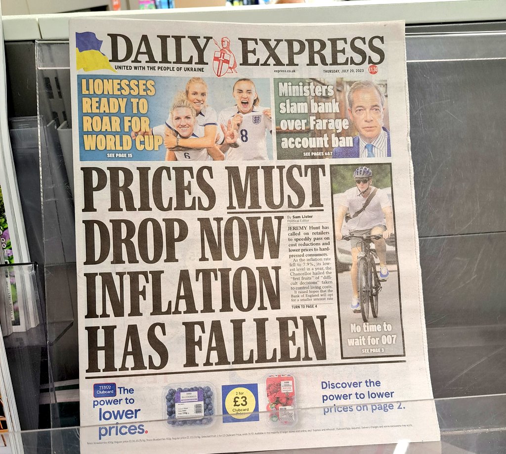 Oops @Daily_Express ! An easy mistake to make. Prices drop when inflation turns negative. If inflation drops from 10% to, say, 7%, that means prices have risen 7%, not that they've dropped by 3%! #innumeracy #badmaths #Mathematics