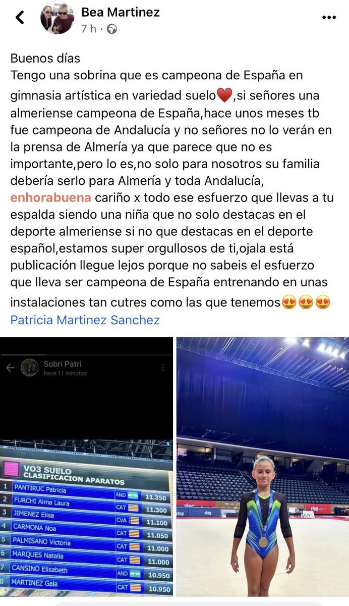 LuisCorpas's tweet photo. RT por favor!
Es campeona de España y almeriense!

@DiarioDAlmeria @lavozdealmeria @ideal_almeria https://t.co/8xNZXBXtqS