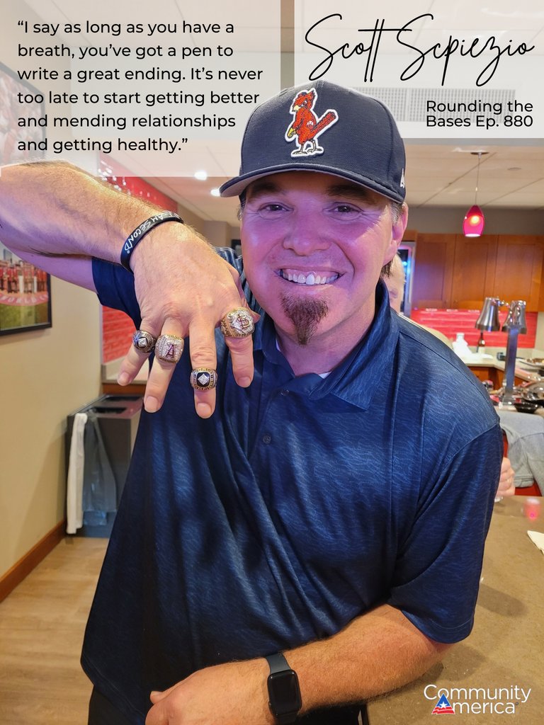 goldbergkc's tweet photo. Rounding the Bases welcomes former Cardinals player Scott Spiezio. Today he shares his resilience, history with addiction, and how he fought to save his life.

⚾ Ep. 880 of Rounding the Bases-out now.⬇
https://t.co/GLbCtmj6Is

#mlb #sports #podcast #addication #baseball https://t.co/PY1z2rV5aJ