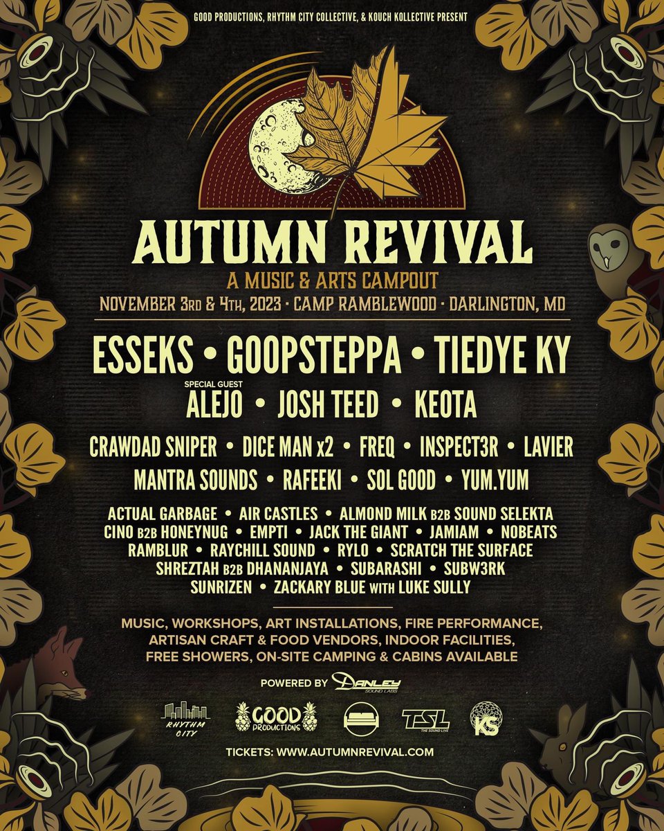 Headed to the East coast November 3rd &amp; 4th for Autumn Revival in MD 🫡🫡