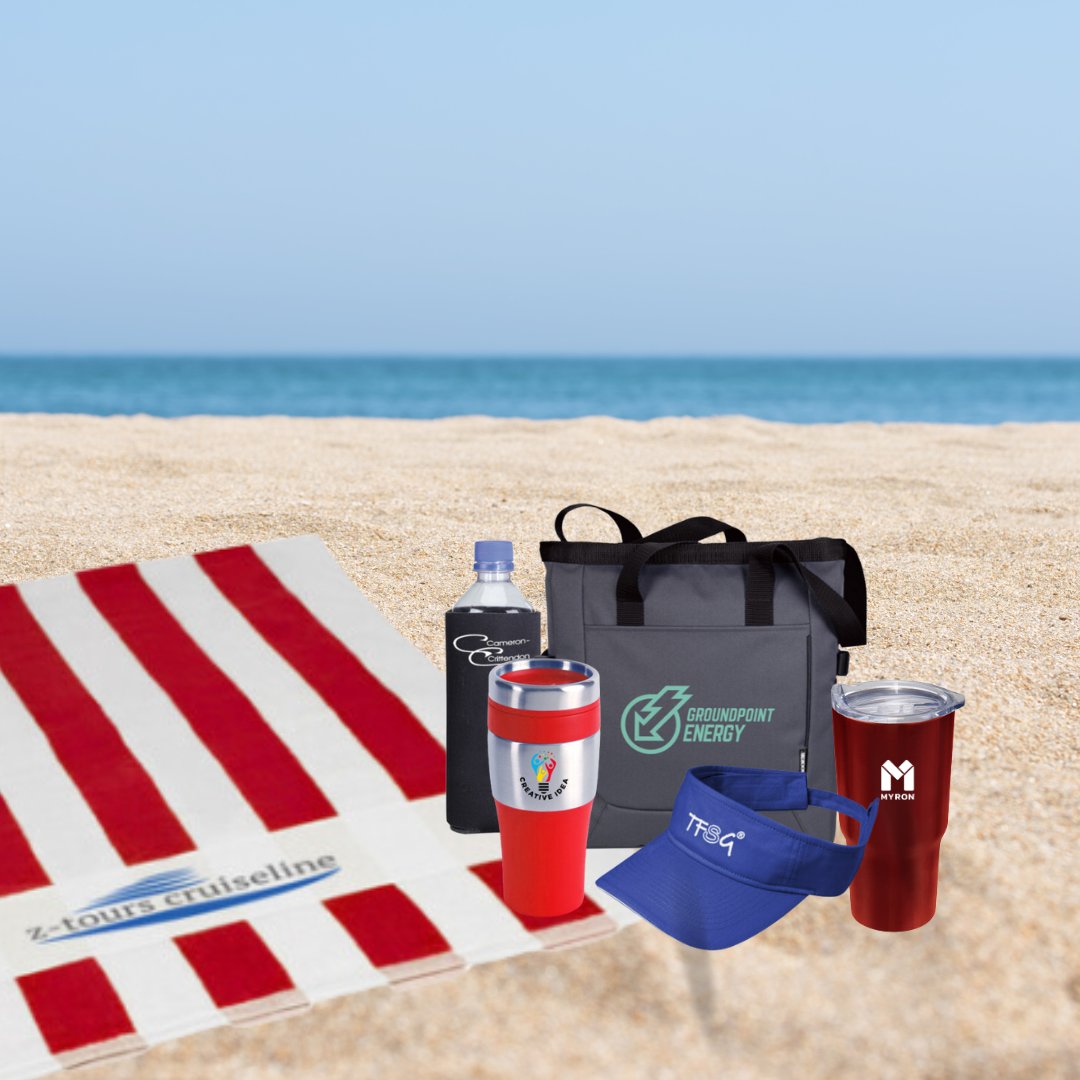 Myroncorpcanada's tweet photo. Summer means it's time to get creative with your promotional products! From branded water bottles to sunglasses, we have just the essentials for promoting your brand while on the go. Browse our selection at https://t.co/lw60koZ2tf https://t.co/e7H6ABXIsG