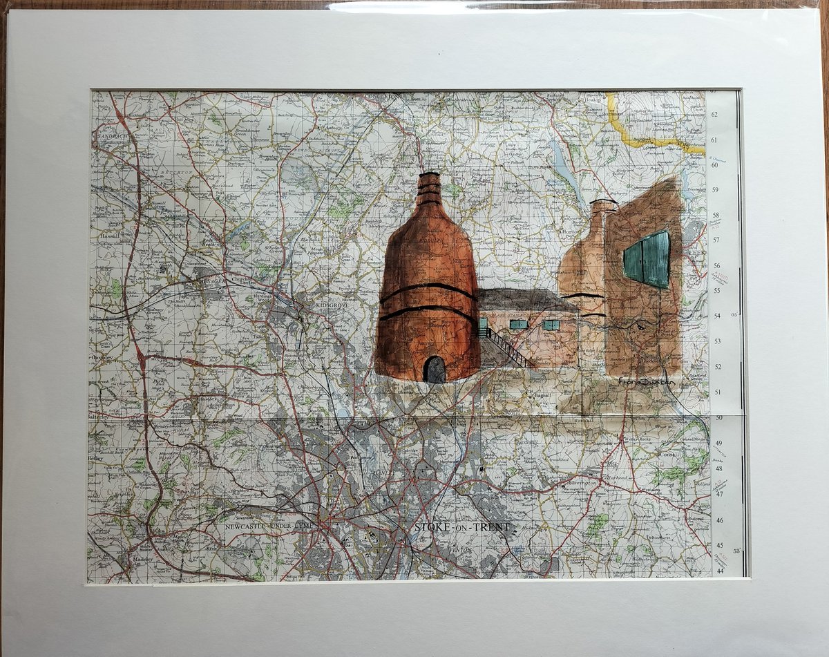 Did anyone watch #MadeInGreatBritain on #BBC2?
You can see 5 of the 6 villages of #ThePotteries, Tunstall, Burslem, Hanley, Stoke on Trent and Fenton on this 1962 #VintageMap 
#OriginalArt and #Prints for sale
#WomanInBizHour #LincsConnect #MHHSBD #UKMakers #ShopIndie #SmallBiz