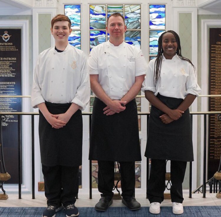 thechefsforum's tweet photo. Thank you for having Barney &amp; Kyra for work experience @Chef_M_Dutnall @TheRAFClub - They both contacted us for work experience during the school holiday and we jumped at the chance to help inspire them to become chefs when they leave school #nextgeneration #youngchefs @Deeem691 https://t.co/6lqVzWGNkG