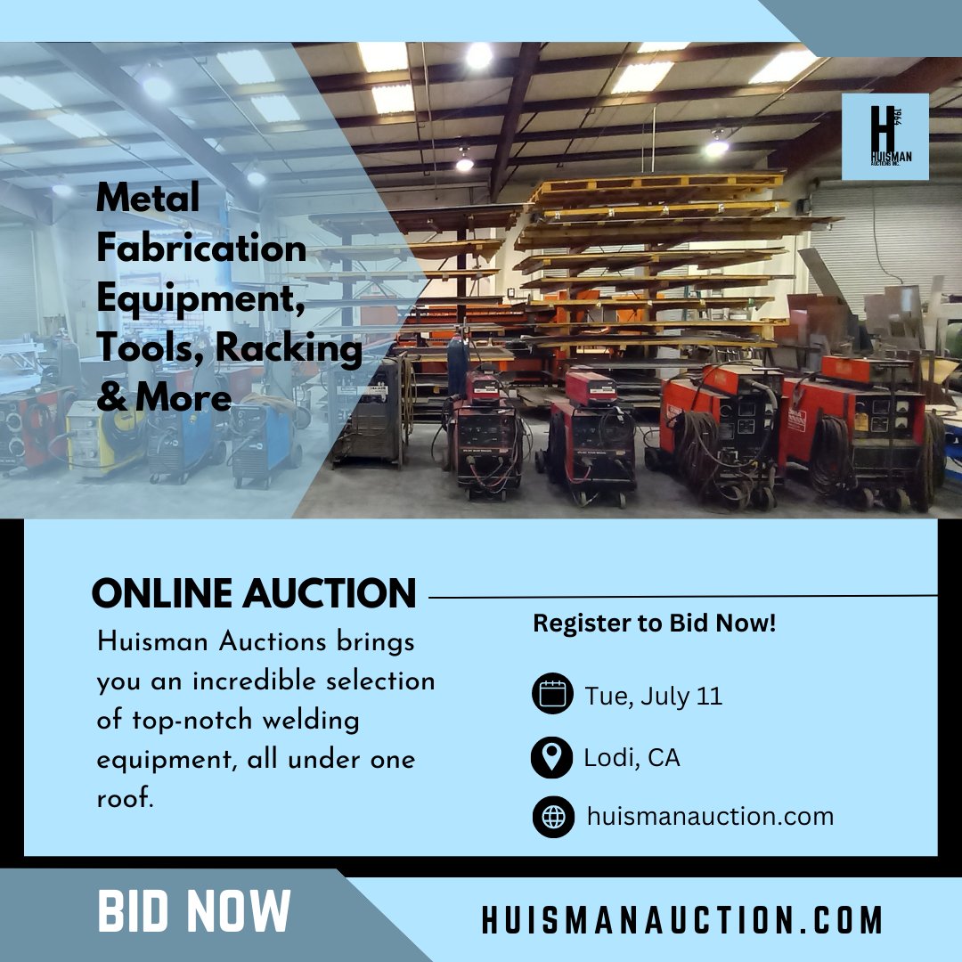 huismanauction's tweet image. 🔥🔨Calling all welding enthusiasts and professionals! Huisman Auctions brings you an incredible selection of top-notch welding equipment, all under one roof. 💪✨ zurl.co/dKyH #WeldingEquipment #AuctionDeals #UpgradeYourSkills #HuismanAuctions