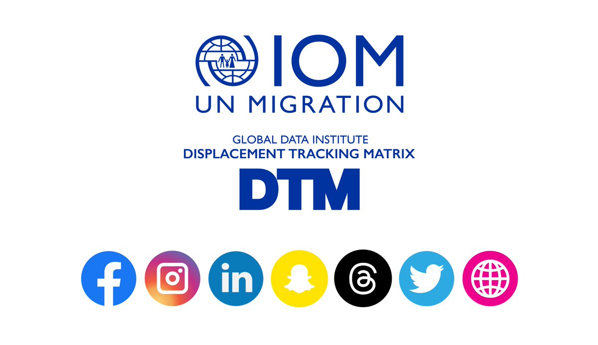 DTM_IOM's tweet photo. The DTM #SocialNetwork

For the latest reports and updates on displacement, flow monitoring, surveys and other operations, follow us on all our platforms: https://t.co/RDBMMONtz5

DTM is operational within the Global Data Institute @UNmigration #DataForAction #DataForInsight https://t.co/krakbv0ab1