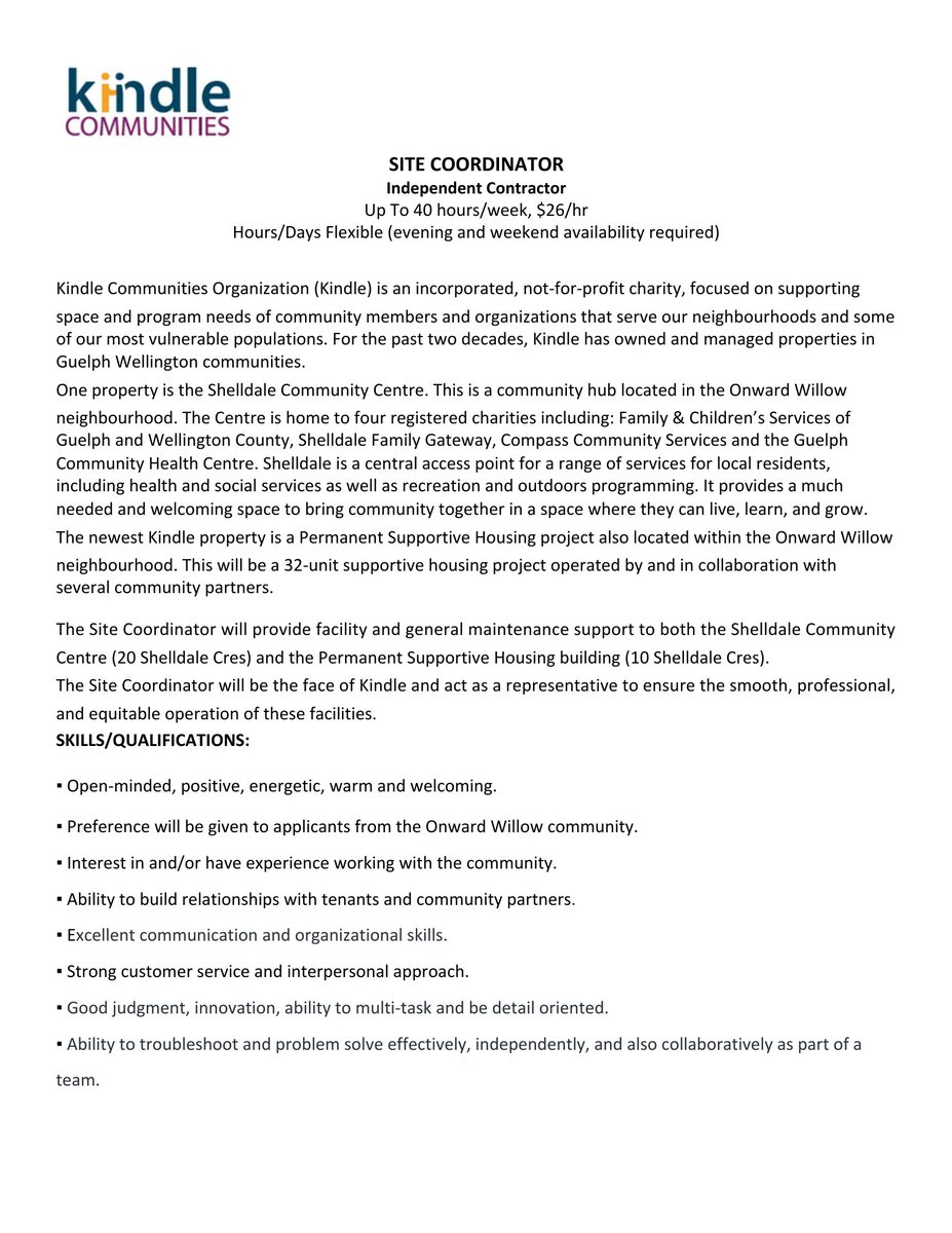 fcsgw's tweet photo. Kindle Communities is hiring a Site Coordinator.

Kindly submit interest by August 11, 2023 here ➡️ kindle@kindlecommunities.com. 💙🧡💜 https://t.co/lSjV9nq3tc