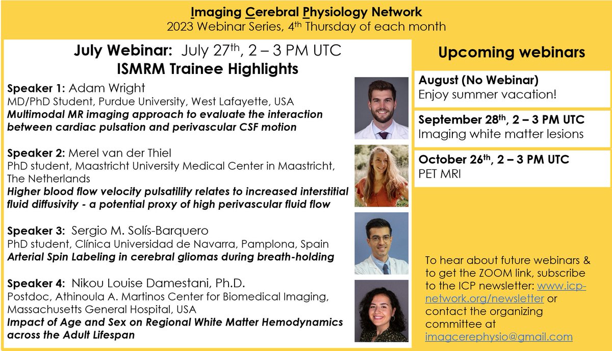 Our next webinar: ISMRM Trainee Highlights, will be live next Thursday!