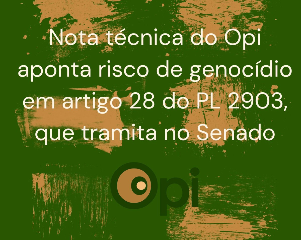 A nota técnica foi enviada à frente parlamentar indígena, e aponta risco de genocídio de povos isolados no artigo 28 do Projeto de Lei 2903/2023, que tramita no Senado da República após ser aprovado na Câmara - onde era o PL 490.