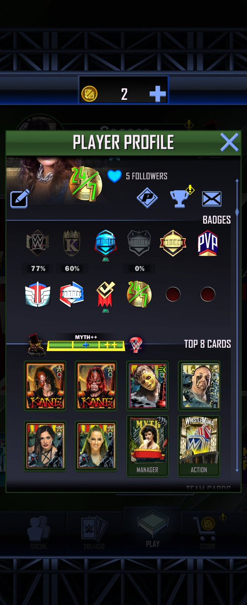 buffonsaves's tweet photo. @WWESuperCard It won't let me switch this out,even though it's not the best statistically,it's the best tier wise?I'm so confused,why's the wm39 better than the myth,and why can't I swap em? https://t.co/601D0NA4m1