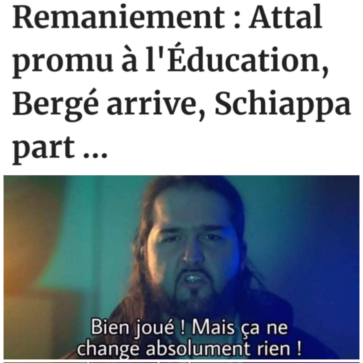 psclds's tweet photo. "Je t'echange ton 🤮 contre mon 💩"
#schiapparendslargent #remaniement #RemaniementMinisteriel https://t.co/mCELjIfB4G