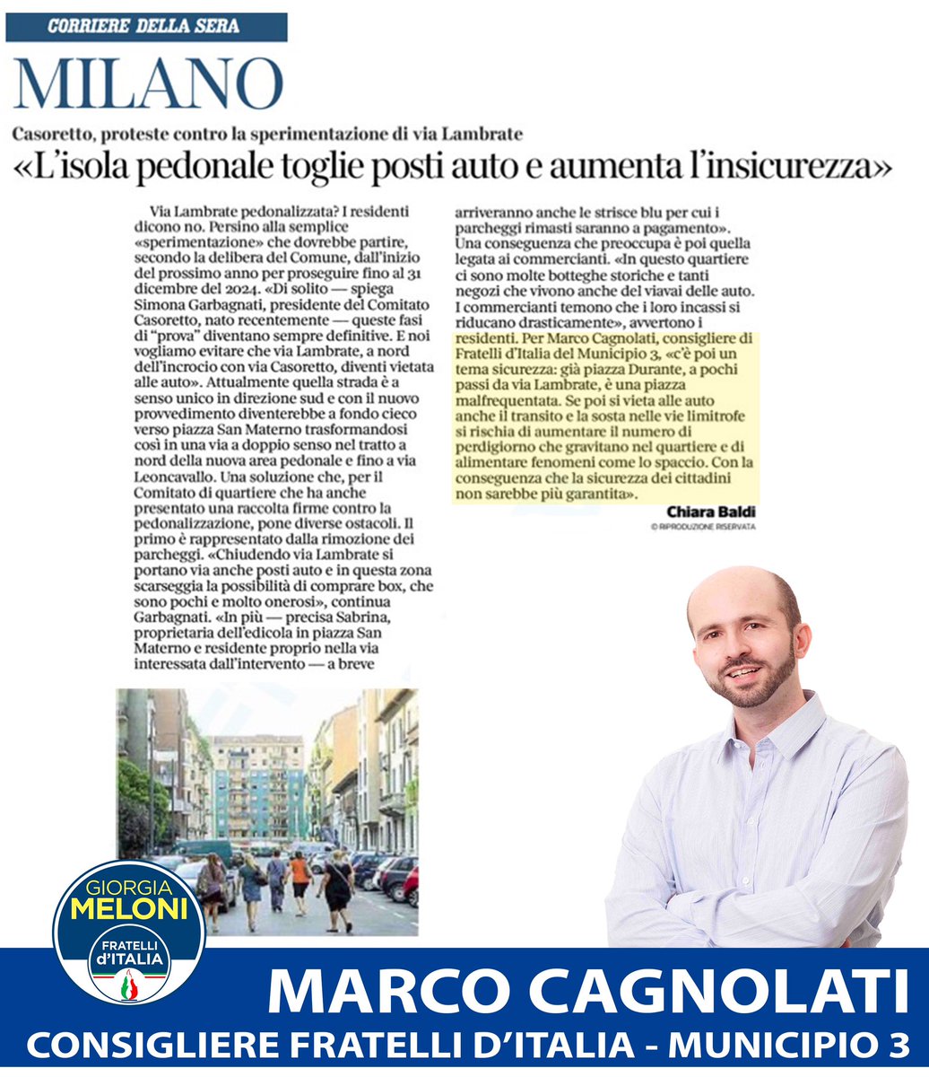 NO ALLA CHIUSURA DI VIA LAMBRATE - CONTINUA LA RACCOLTA FIRME !!!

Info: bit.ly/42WIkZF

#ViaLambrate #Lambrate #cagnolati #MarcoCagnolati #Municipio3 #Viabilità #pedonalizzazioni #chiusure #postiauto #sicurezza #mobilità
