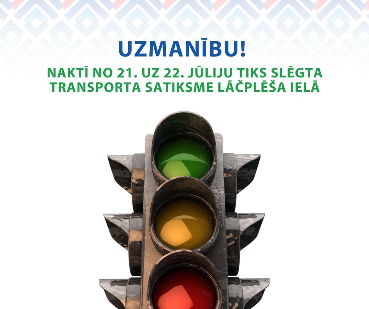 BERERIX's tweet photo. Ņem vērā! Naktī no 21. uz 22. jūliju tiks slēgta satiksme Lāčplēša ielā.❗️
#BERERIX veiks noslēdzošos asfalta nodiluma jeb virskārtas uzklāšanas darbus.
Aicinām autotransporta vadītājus sekot līdzi norādēm un savlaicīgi plānot pārvietošanās maršrutu Lāčplēša ielā. https://t.co/HoBCLIyAeG